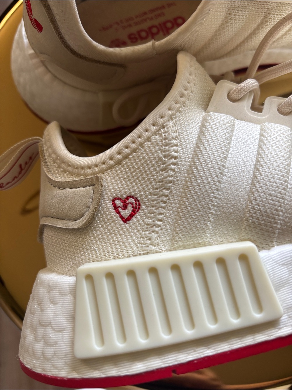 Adidas Valentine’s ❤️ Cream and Red NMD_R1 Sneakers - Picture 9 of 15